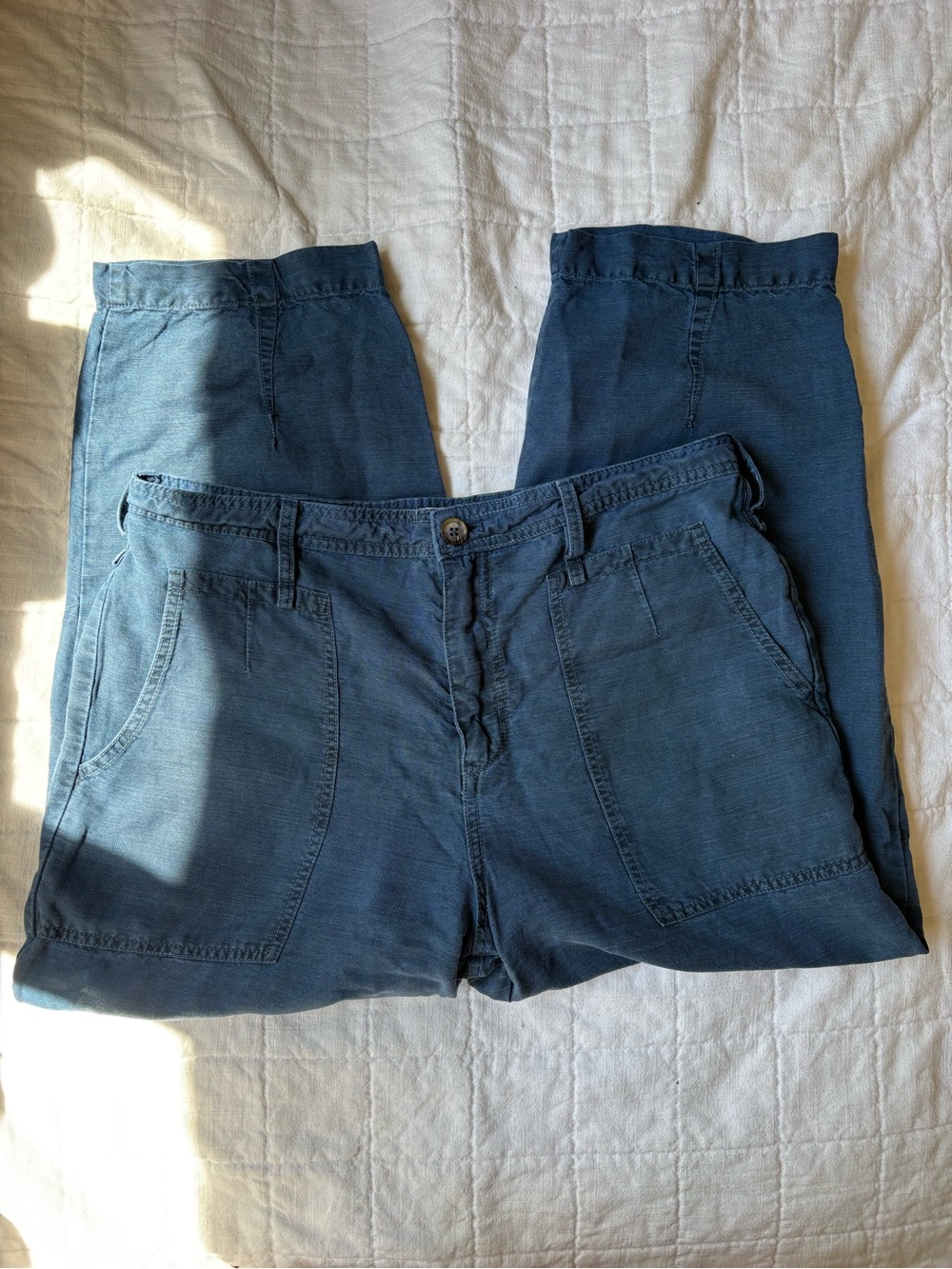 Anthropologie Barrel Lightweight Crop Ankle Pants Navy Blue Women’s 30